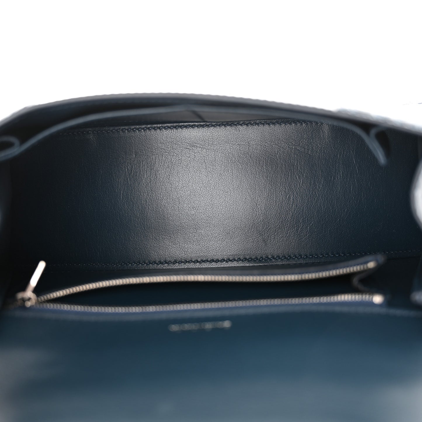 Shiny Calfskin Crocodile Embossed Medium Hourglass Top Handle Bag Denim Blue