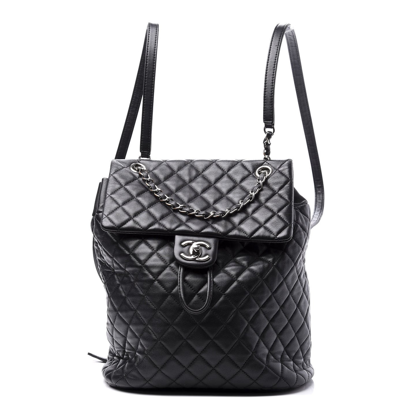 Lambskin Quilted Large Urban Spirit Backpack Black