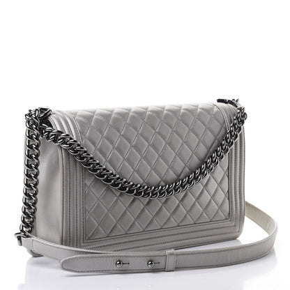 Chanel Metallic Caviar Quilted New Medium Boy Flap Silver 2 of 4