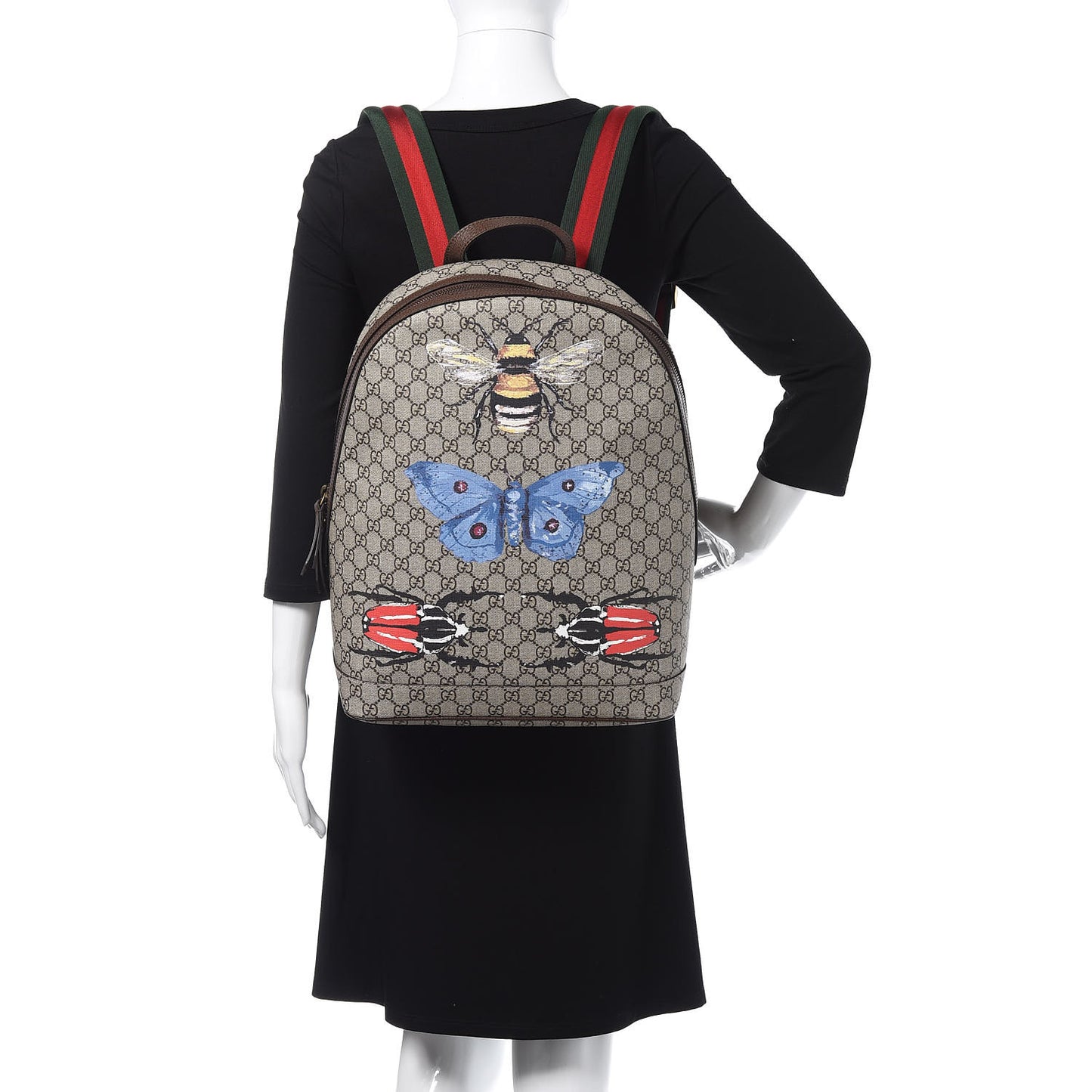 GG Supreme Monogram Web Insect Dome Backpack