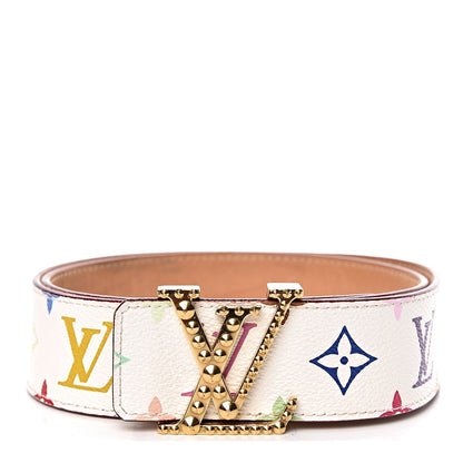 Louis Vuitton Monogram Multicolor Studded LV Initiales Belt 80 32 White 2 of 9