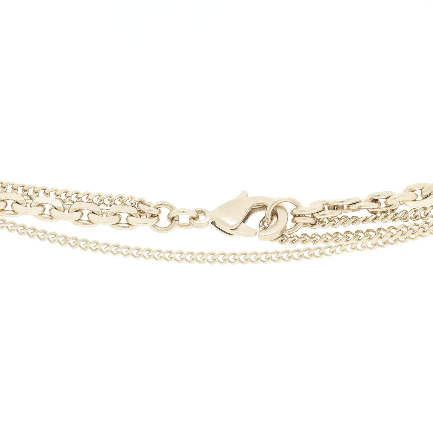 Chanel Crystal CC Multi Strand Chain Necklace Gold 5 of 7