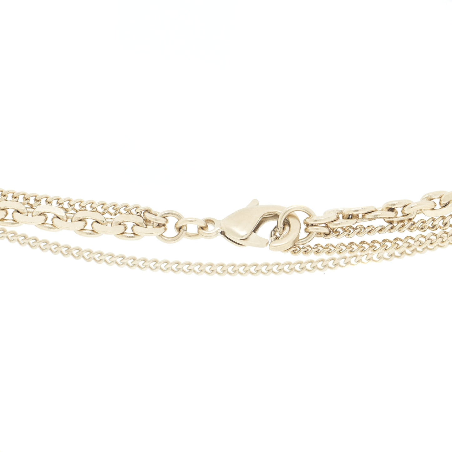 Crystal CC Multi Strand Chain Necklace Gold