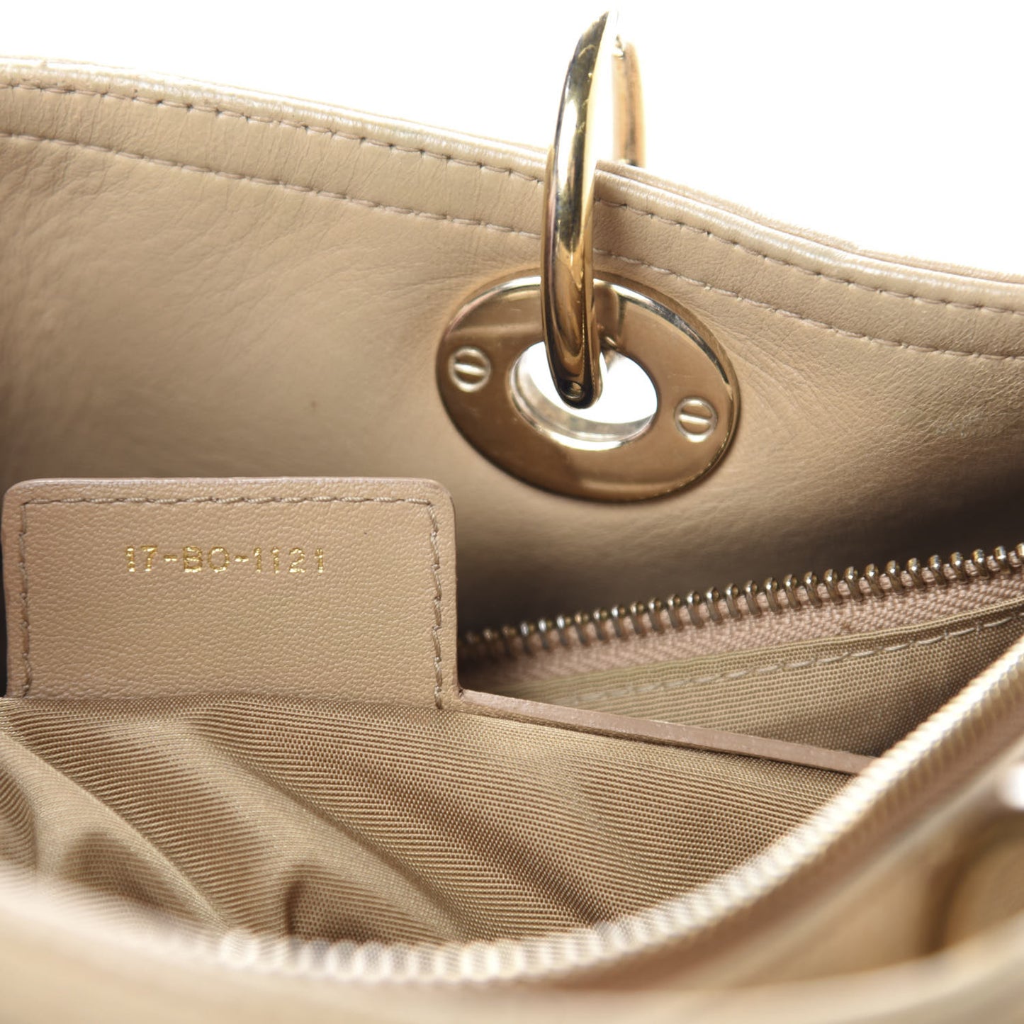 Lambskin Cannage Granville Polochon Beige