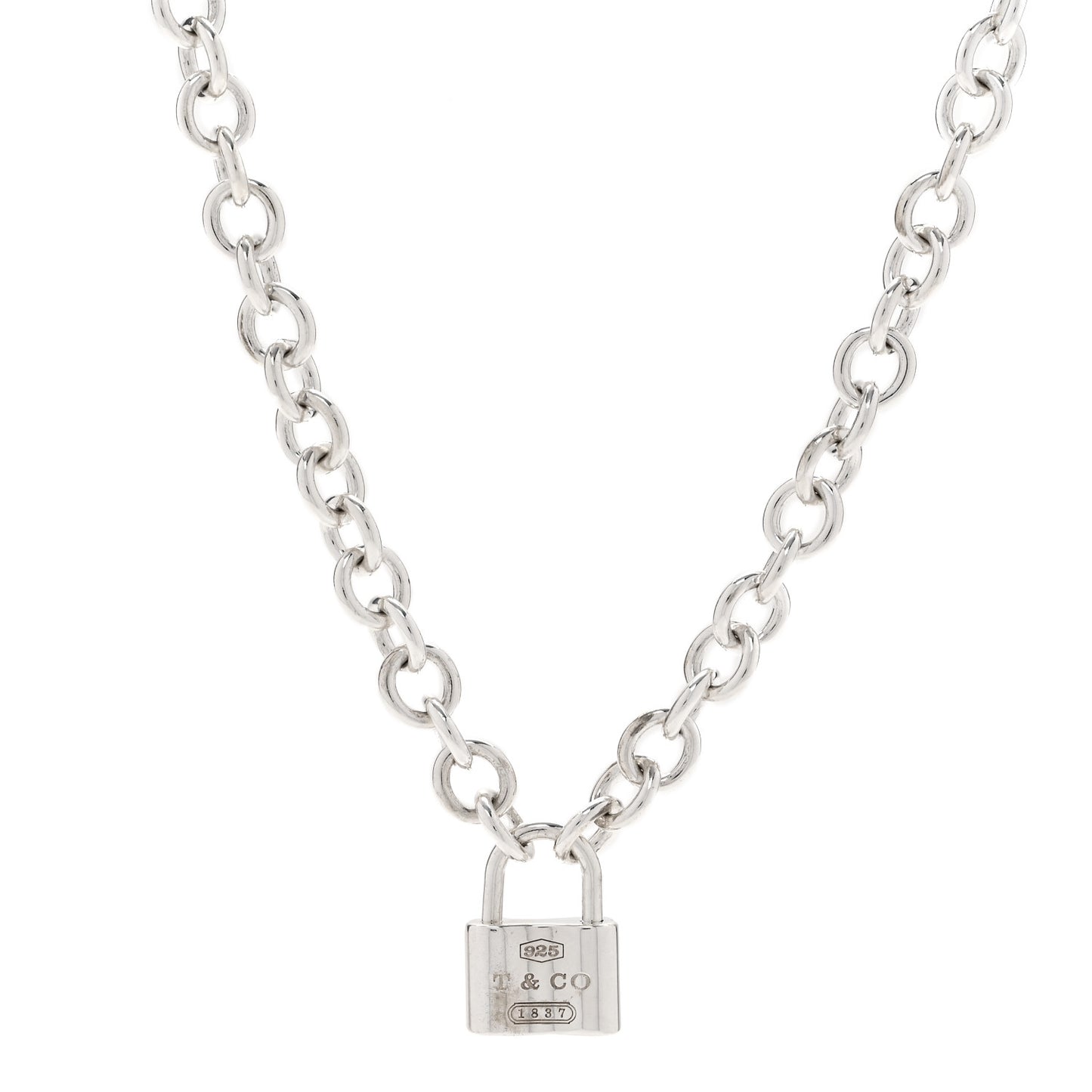 Sterling Silver 1837 Lock Charm Necklace