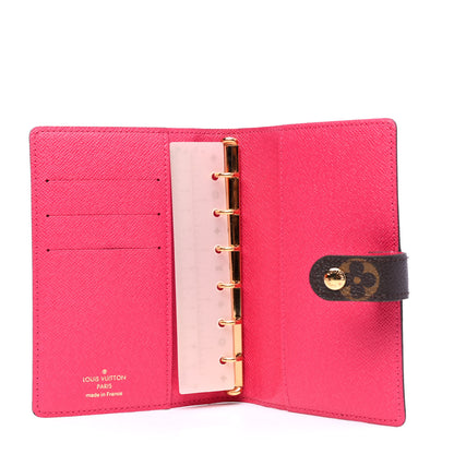Louis Vuitton Monogram My LV Heritage Small Ring Agenda Cover Fuchsia Bleu Marine 3 of 4