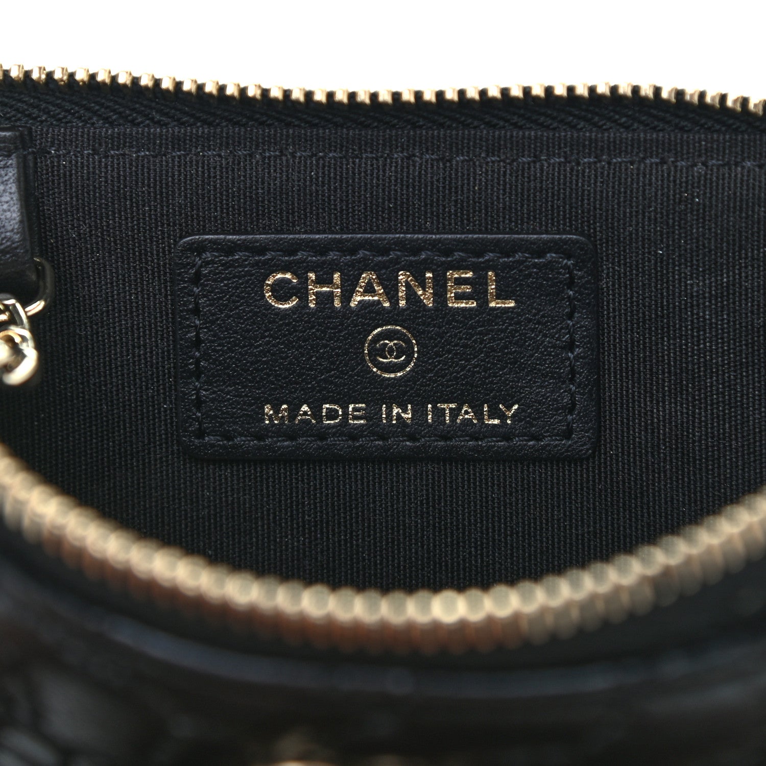 Chanel Lambskin Camellia Embossed Key Holder Case Black 6 of 9