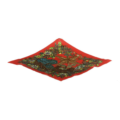 Hermes Silk Passiflores Plisse Scarf 1 of 5