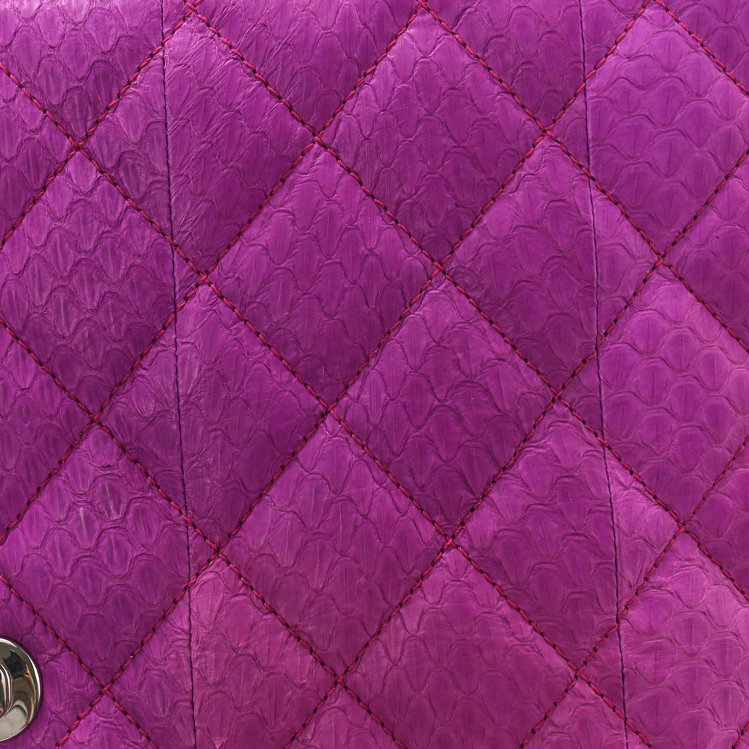 Chanel Elaphe Snakeskin Quilted Jumbo Easy Carry Flap Purple 11 of 11