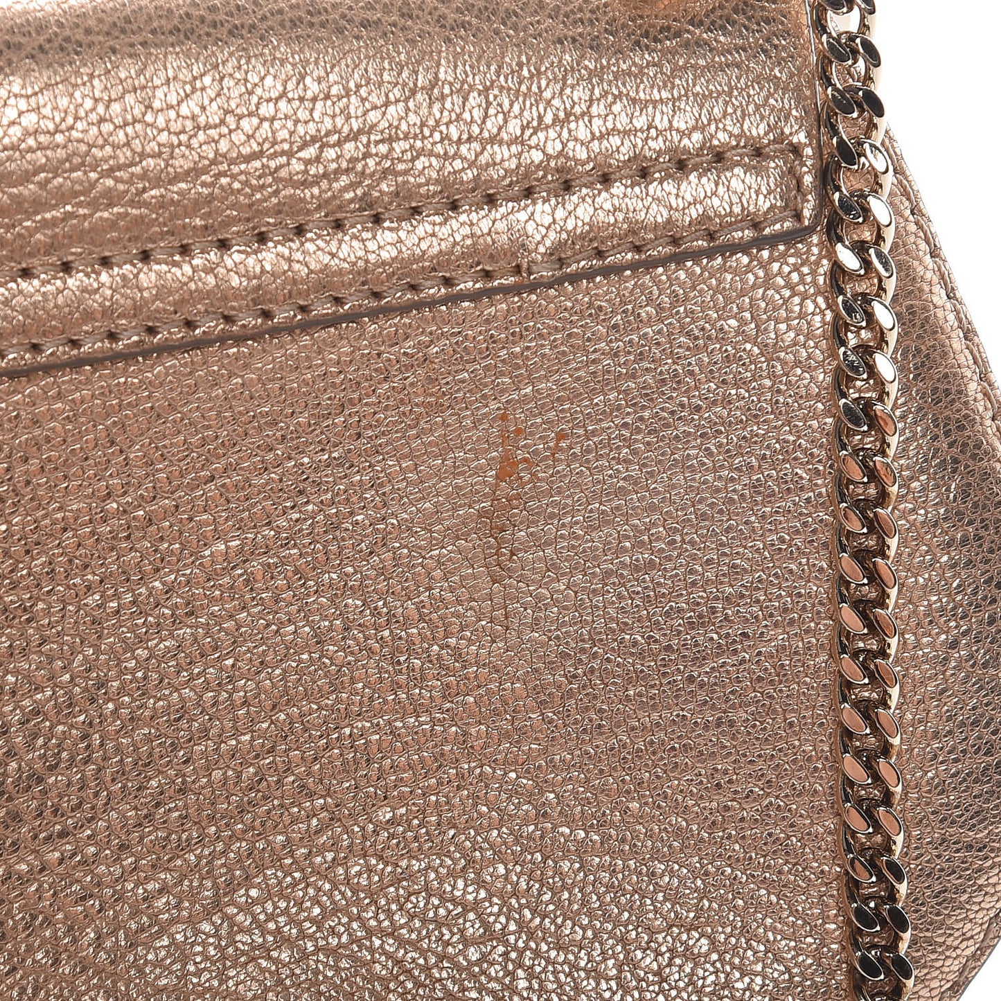 Metallic Grained Goatskin Nano Drew Shoulder Bag Abstract Gold