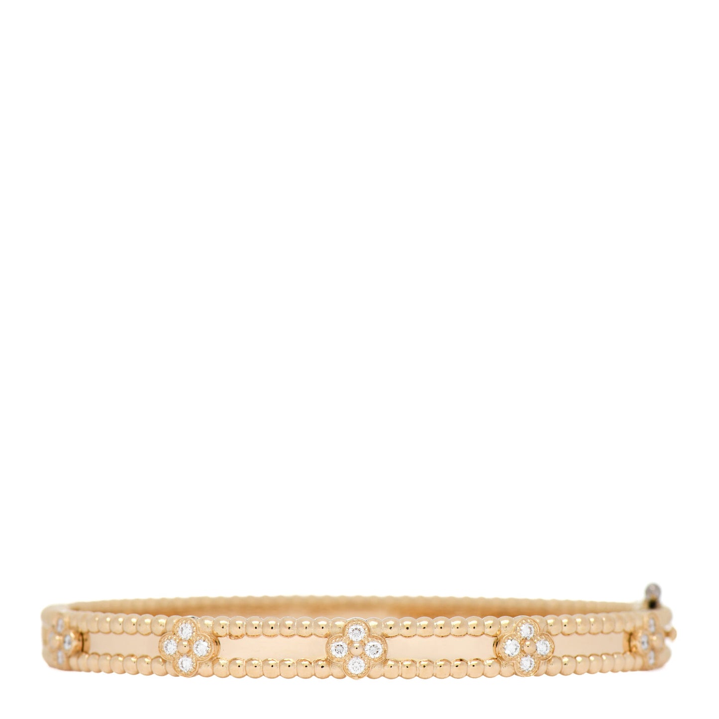 18K Yellow Gold Diamond Perlee Sweet Clovers Bracelet M