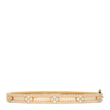 Van Cleef & Arpels 18K Yellow Gold Diamond Perlee Sweet Clovers Bracelet M 2 of 4