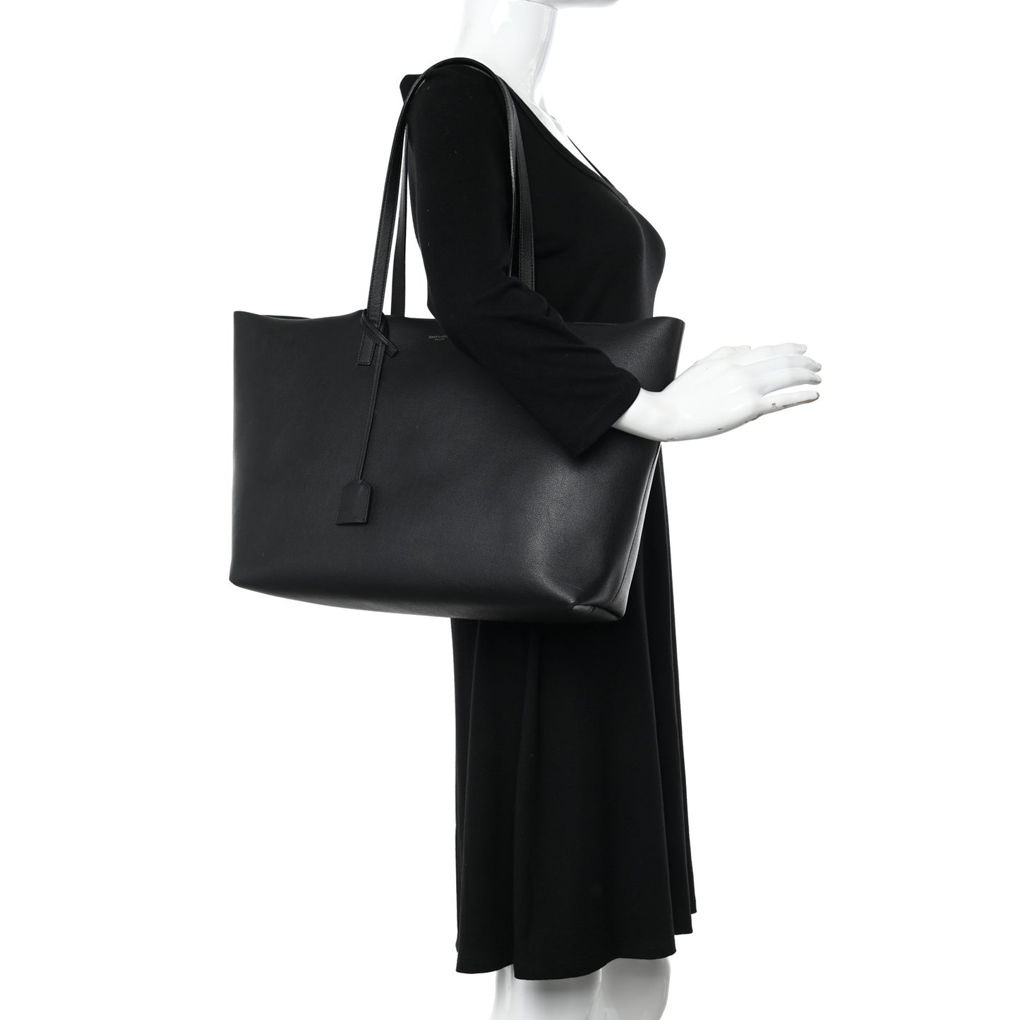 Calfskin Large Shopping Tote Black