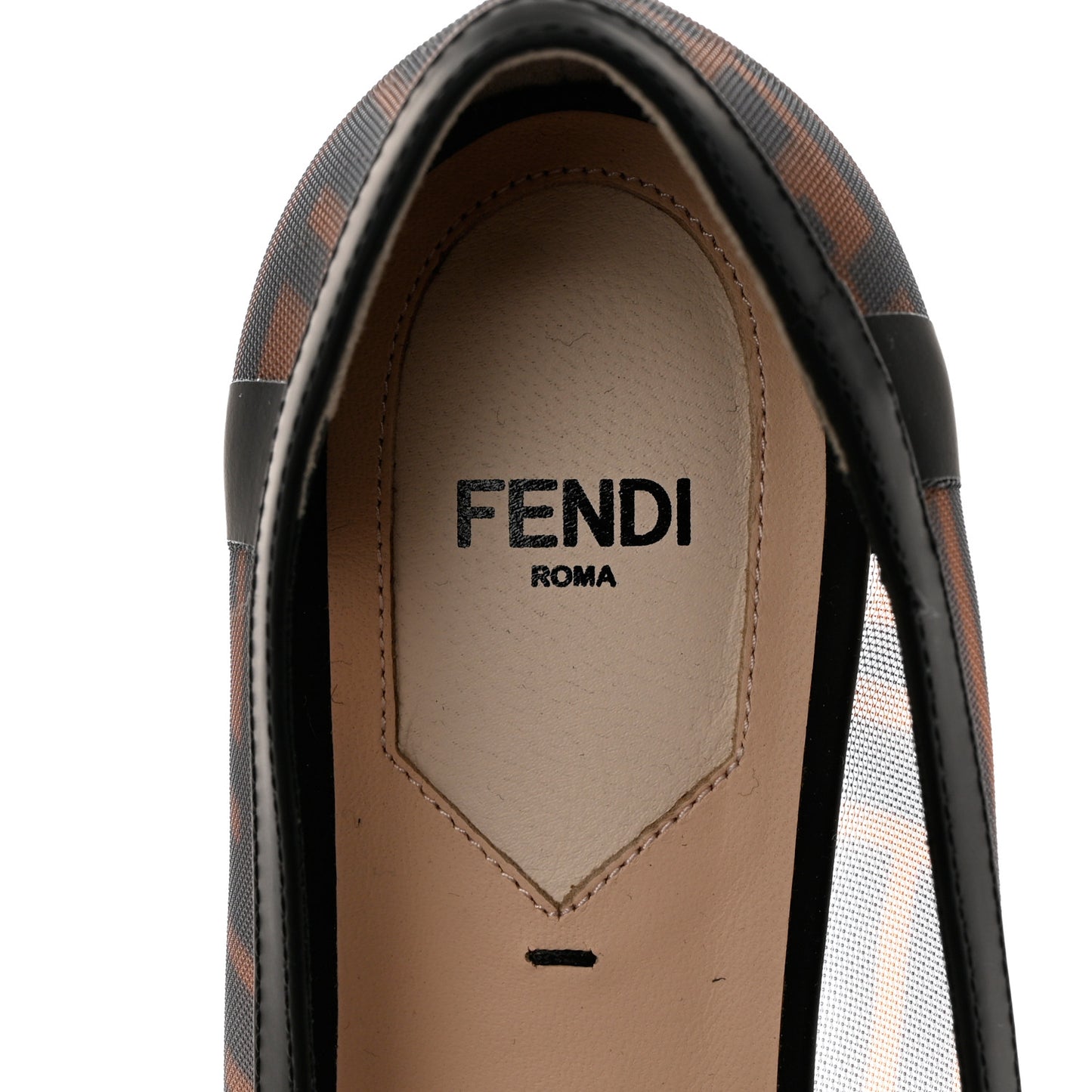 Mesh FF Skimmer Ballerina Flats 38 Tobacco Moro Black