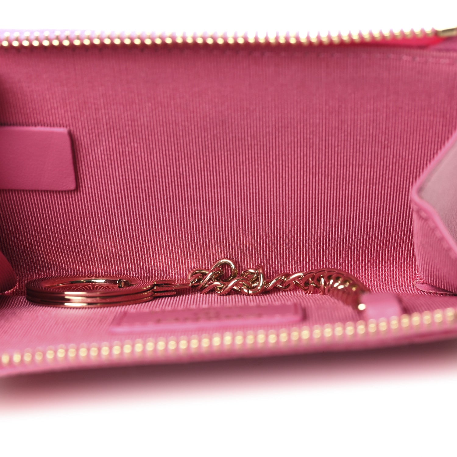 Chanel Caviar Quilted Zipped Key Holder Case Pink 5 of 7