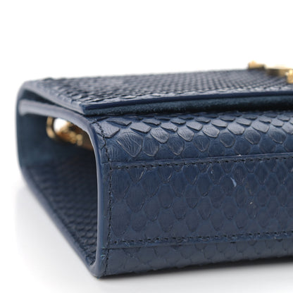 Saint Laurent Snakeskin Small Classic Monogram Kate Tassel Satchel Blue 7 of 9
