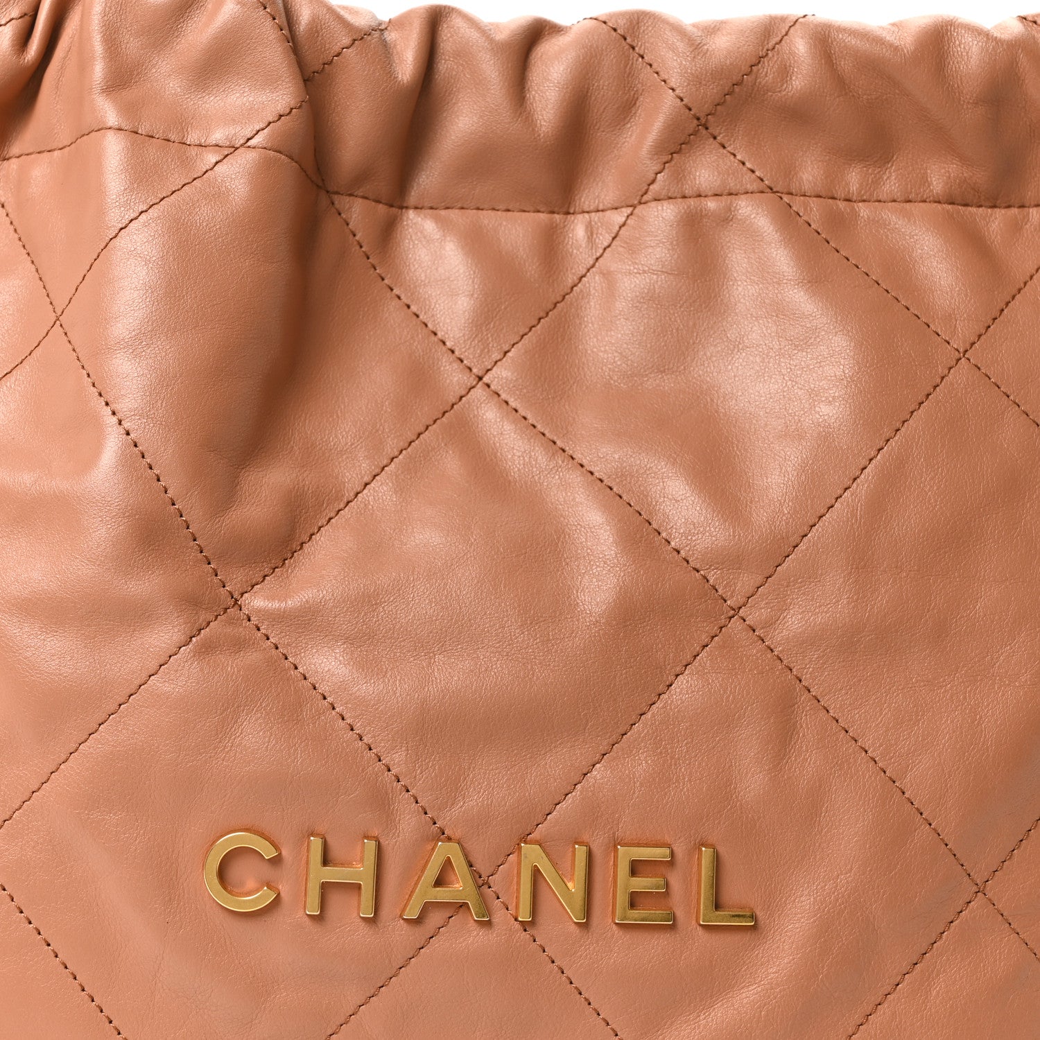 Chanel Shiny Calfskin Quilted Small Chanel 22 Camel 9 of 11