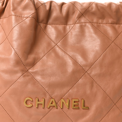Chanel Shiny Calfskin Quilted Small Chanel 22 Camel 9 of 11