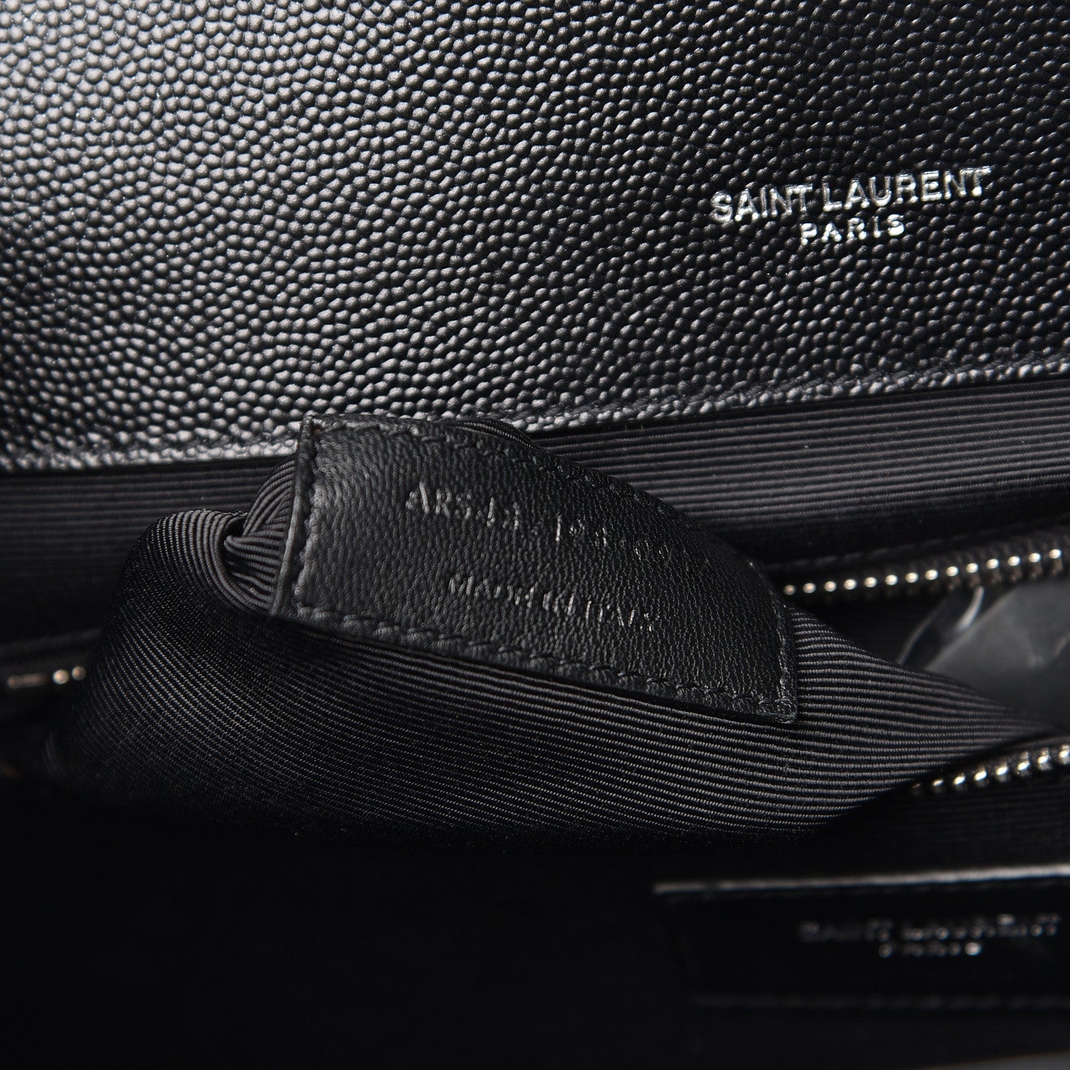 Saint Laurent Grain De Poudre Large Tri-Quilt Monogram Satchel Black 7 of 10