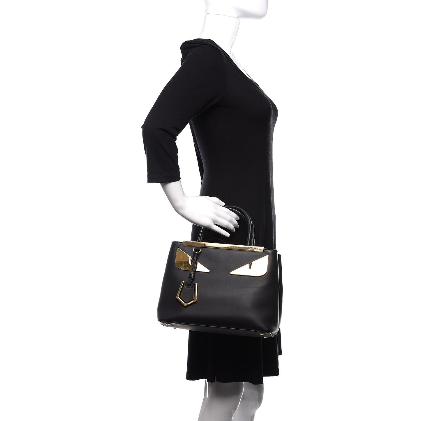 Vitello Century Metal Monster Eyes Petite 2Jours Tote Black