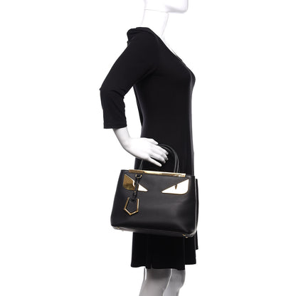 Fendi Vitello Century Metal Monster Eyes Petite 2Jours Tote Black 3 of 12