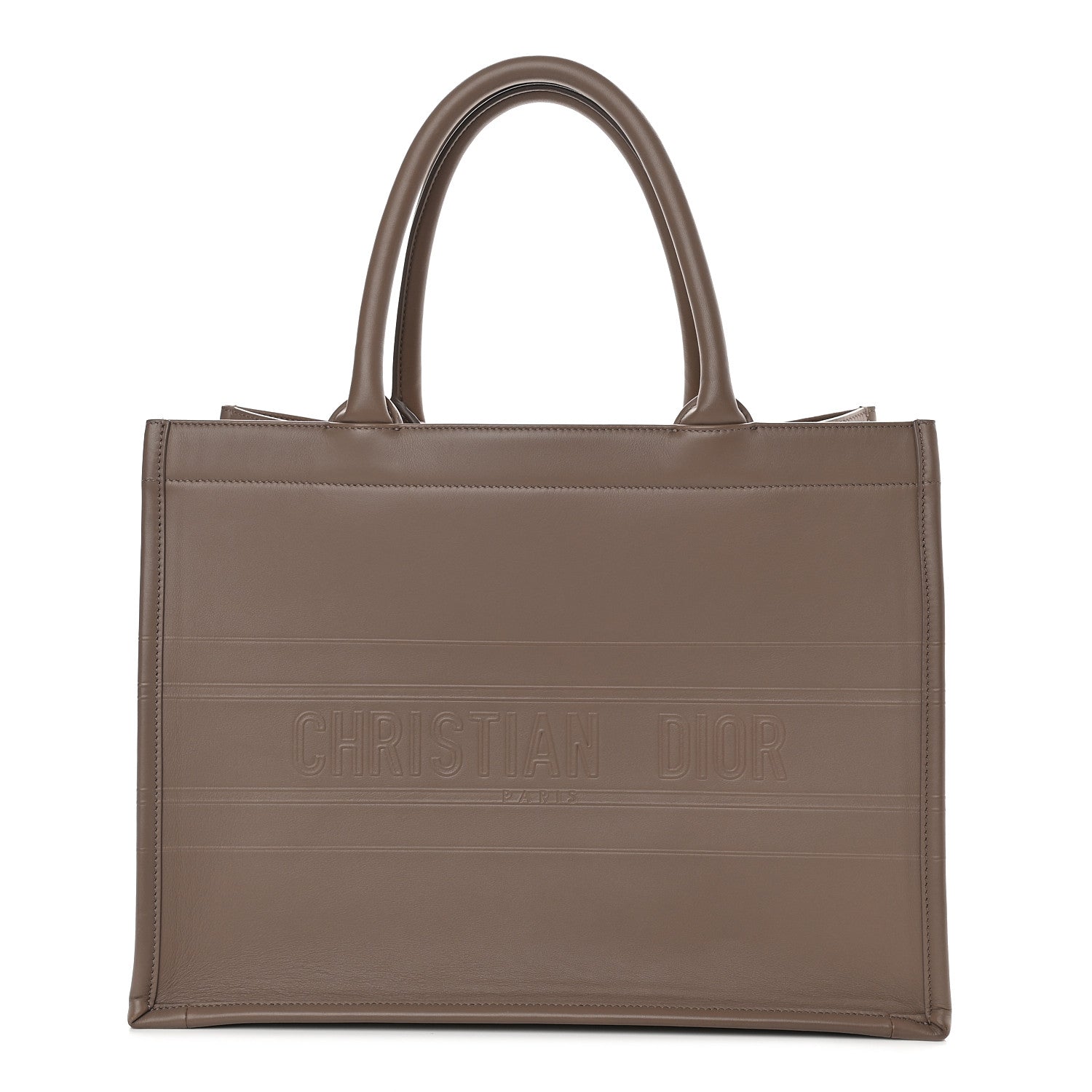 Christian Dior Calfskin Embossed Medium Book Tote Warm Taupe 1 of 9