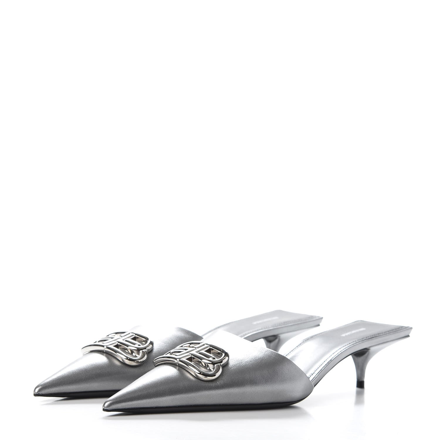 Balenciaga Calfskin BB Pointy Toe Mule 40 Gray 3 of 9