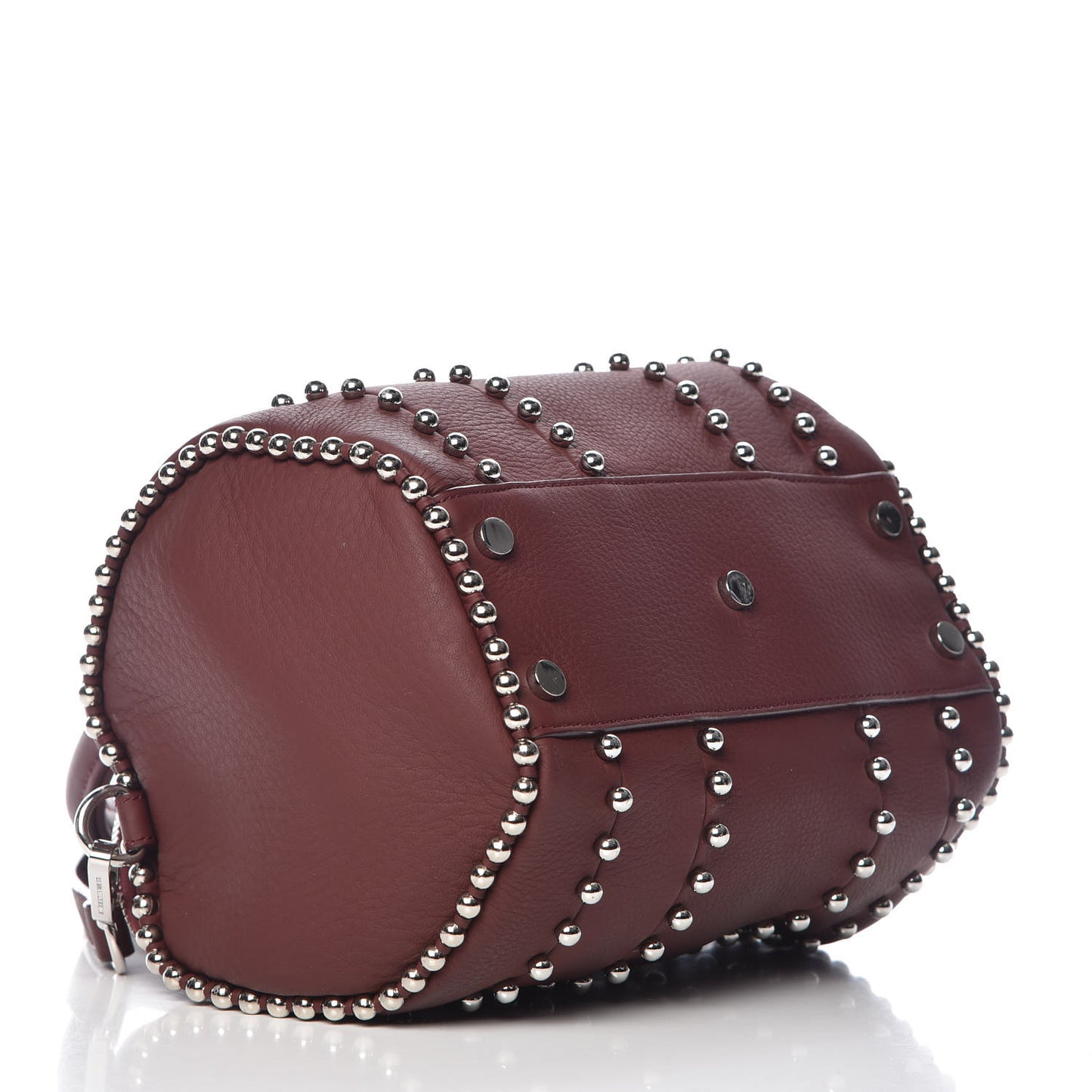 Calfskin Studded Rockie Matte Beet Rodium Hardware