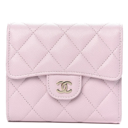 Chanel Caviar Quilted Compact Flap Wallet Light Pink 1 of 9