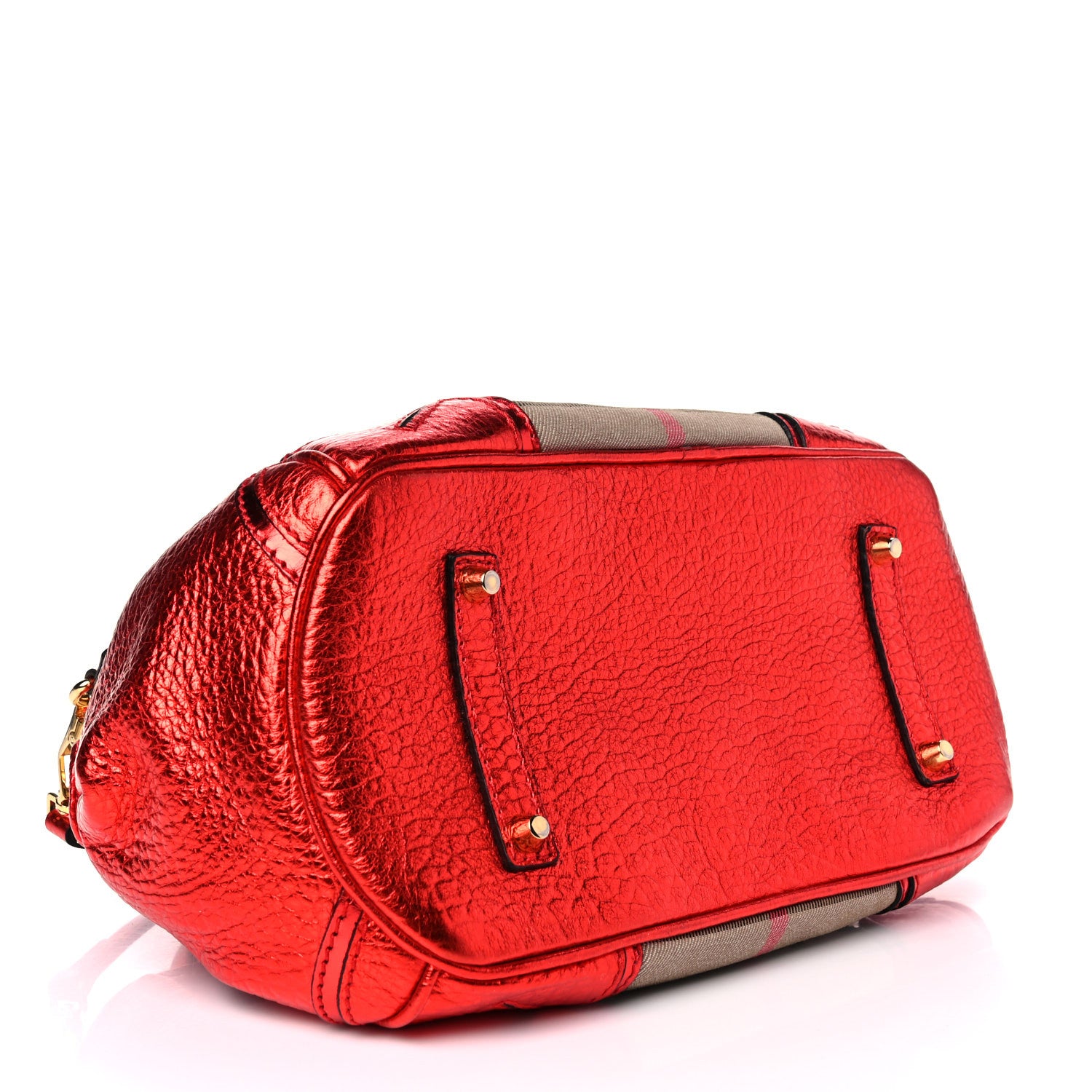 Burberry Prorsum Metallic Calfskin House Check Small Blaze Satchel Cadmium Red 3 of 14