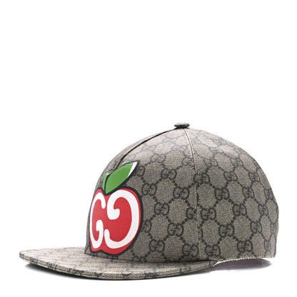 Gucci GG Supreme Monogram Apple Print Baseball Hat M Beige Red 1 of 9