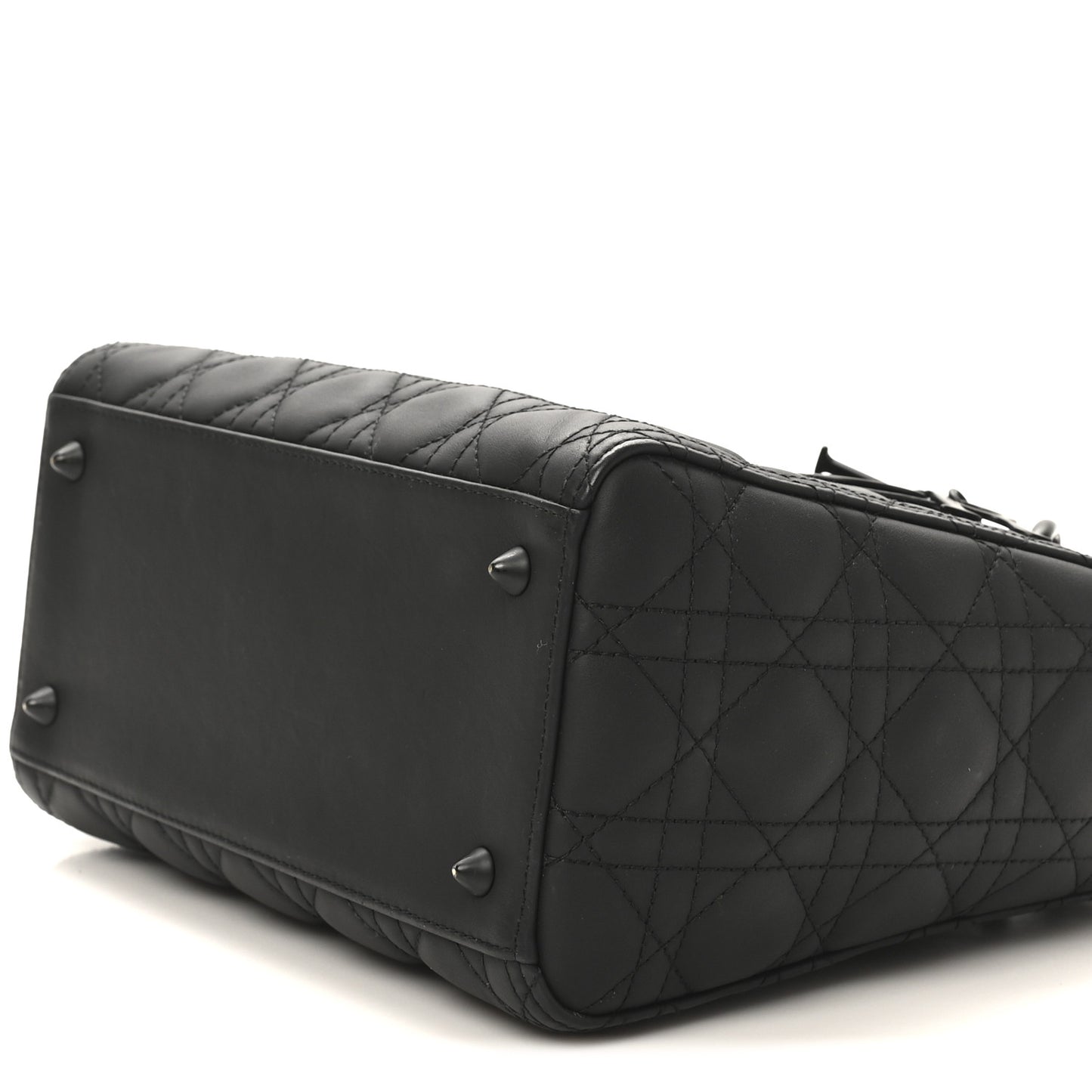 Ultra Matte Calfskin Cannage Medium Lady Dior Black