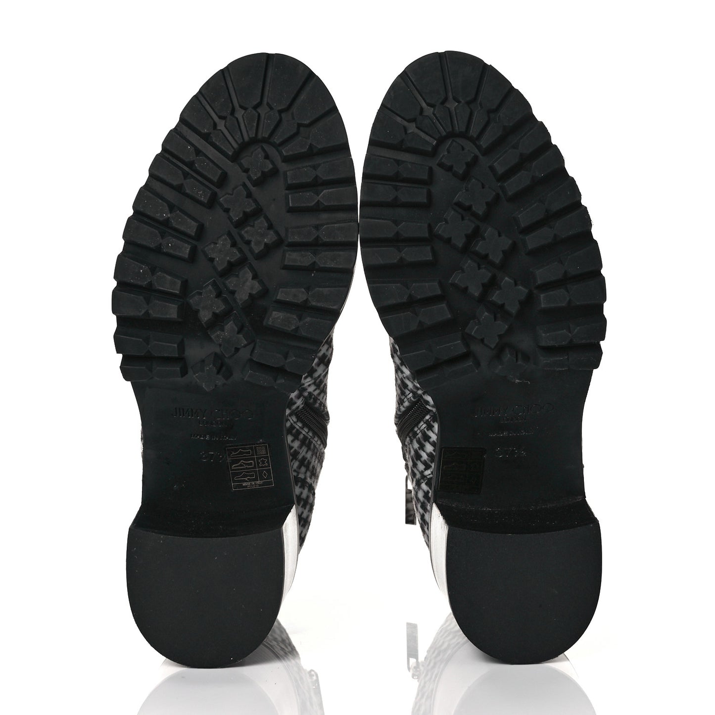 Crystal Embellished Cruz 65 Ankle Booties 37.5 Black White