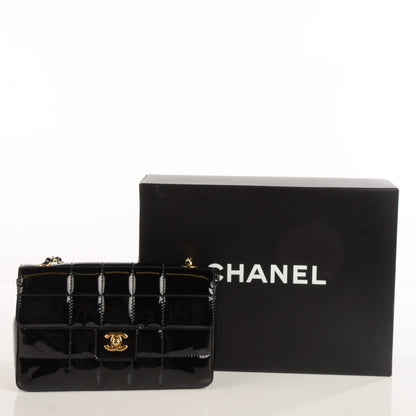 Chanel Patent Quilted Medium Chocolate Bar Flap Black 5 of 9