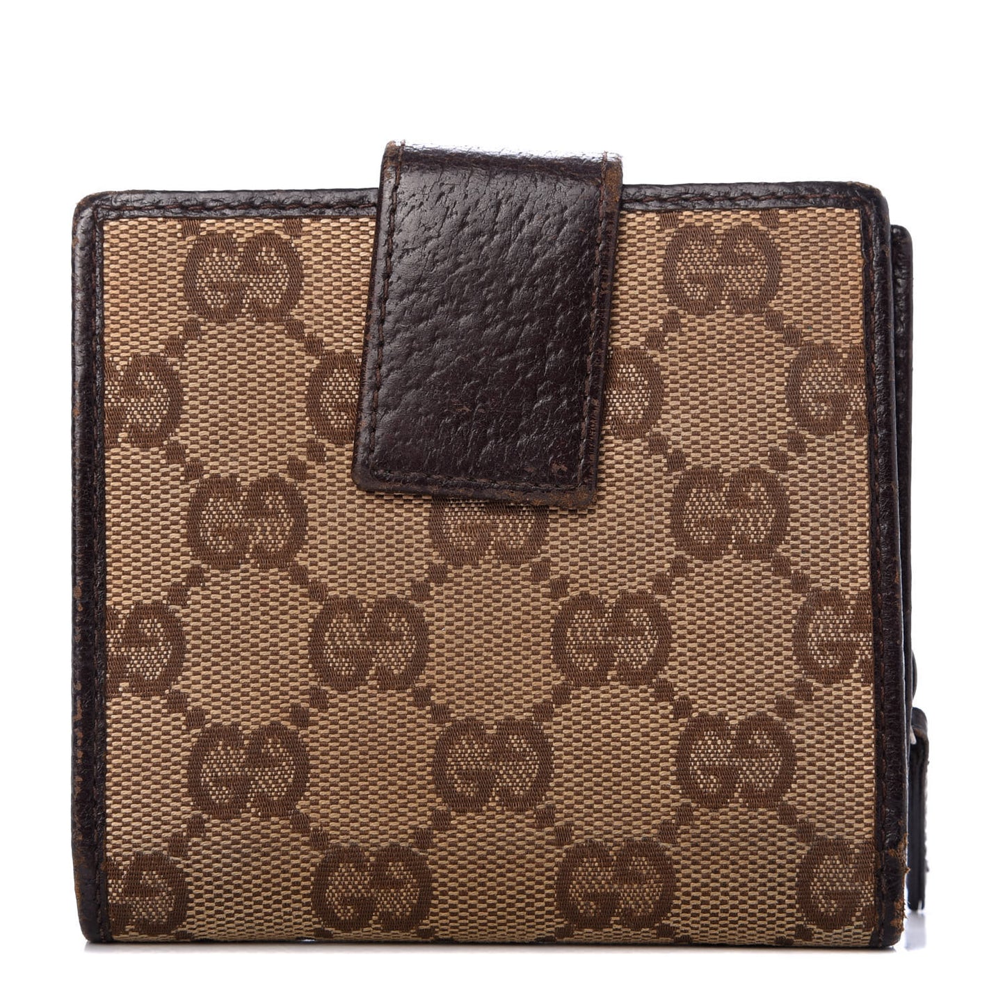 Monogram Zip Around French Flap Wallet Brown