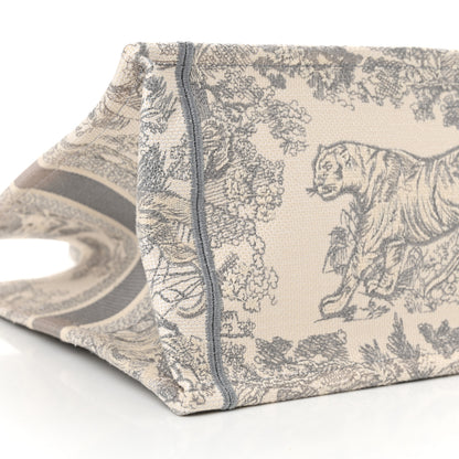 Christian Dior Canvas Embroidered Medium Dioriviera Toile De Jouy Book Tote Gray 9 of 17