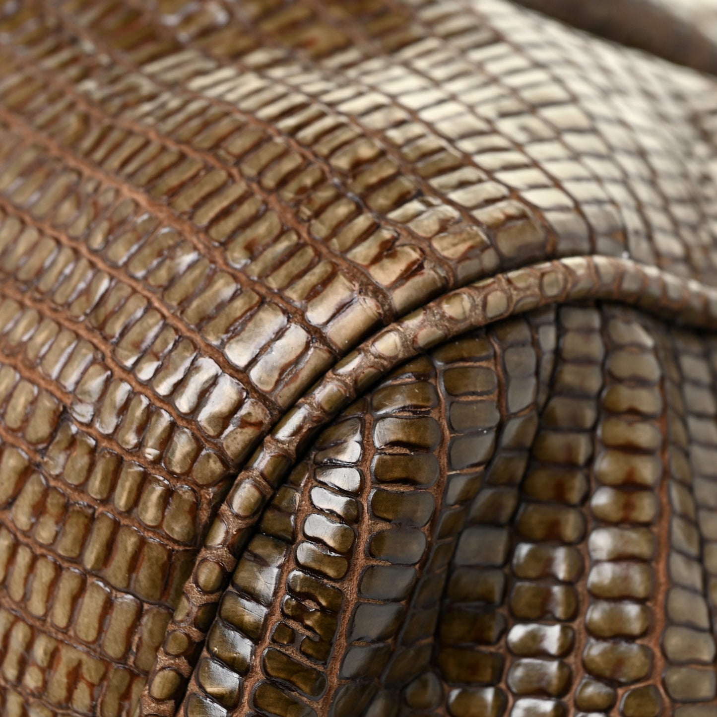 Lizard Embossed Calfskin Riki Bag Green