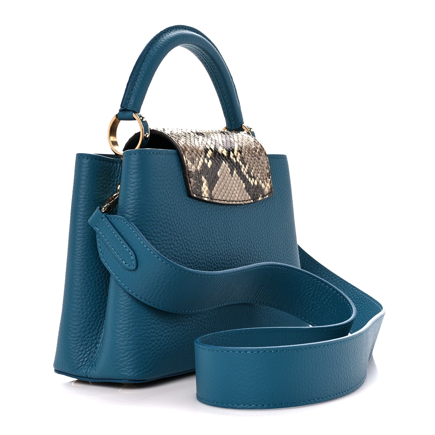 Louis Vuitton Taurillon Snakeskin Capucines BB Mallard 3 of 9