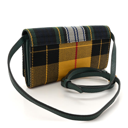 Burberry Canvas Tartan Check Mix Henley Wallet on Chain Green Multicolor 3 of 11