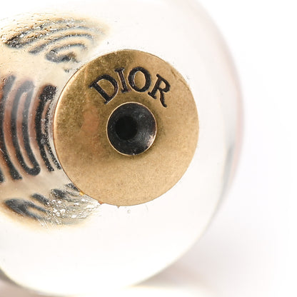 Christian Dior Mise En Dior Tribal Logo Earrings Translucent Gold 4 of 4