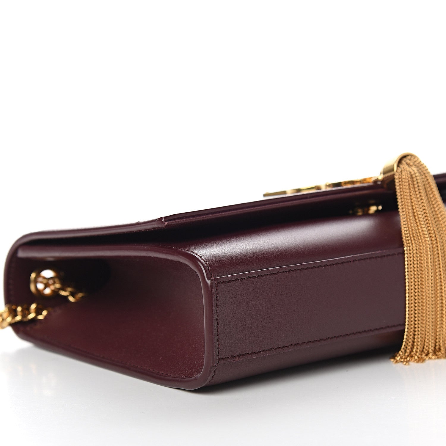 Saint Laurent Smooth Calfskin Medium Classic Monogram Kate Tassel Satchel Rouge Legion 7 of 9