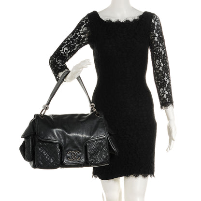 Chanel Glazed Caviar Quilted Mademoiselle Satchel Black 2 of 7