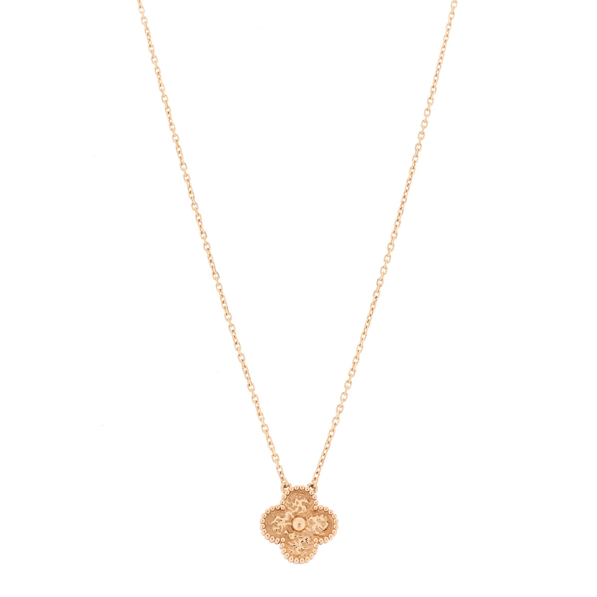 18K Rose Gold Vintage Alhambra Pendant Necklace