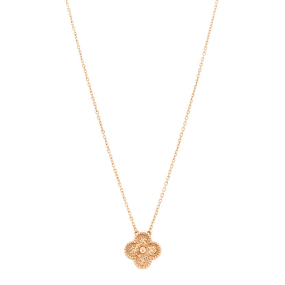 Van Cleef & Arpels 18K Rose Gold Vintage Alhambra Pendant Necklace 1 of 6