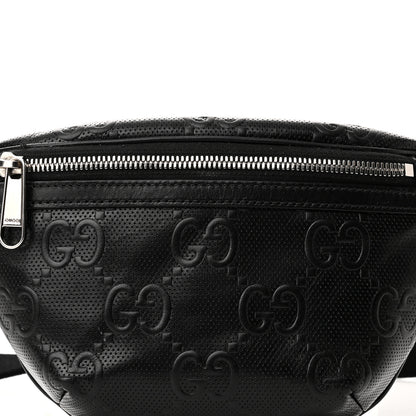 Gucci Calfskin GG Tennis Embossed Belt Bag Black 8 of 10