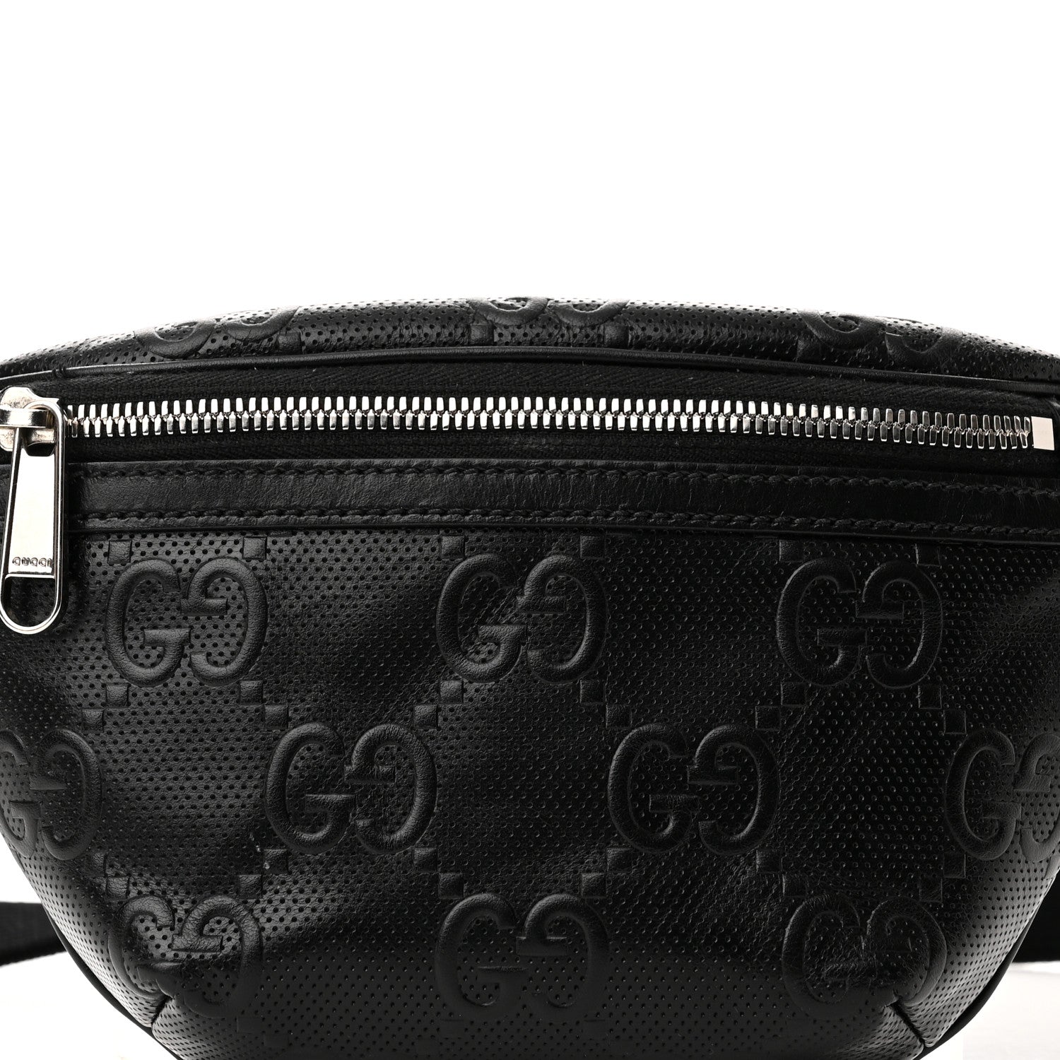 Gucci Calfskin GG Tennis Embossed Belt Bag Black 8 of 10