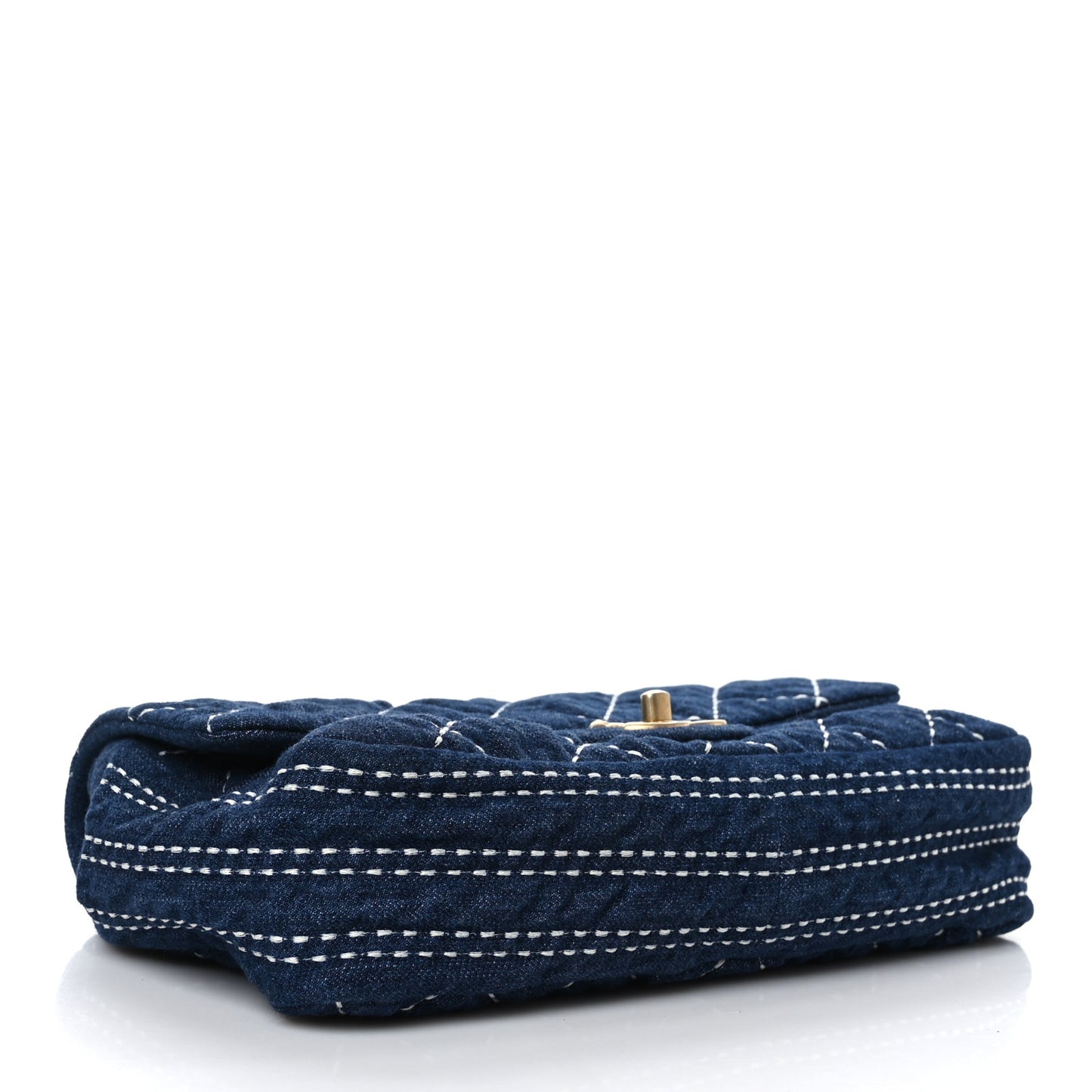 Denim Quilted Medium Denim Trip Single Flap Blue