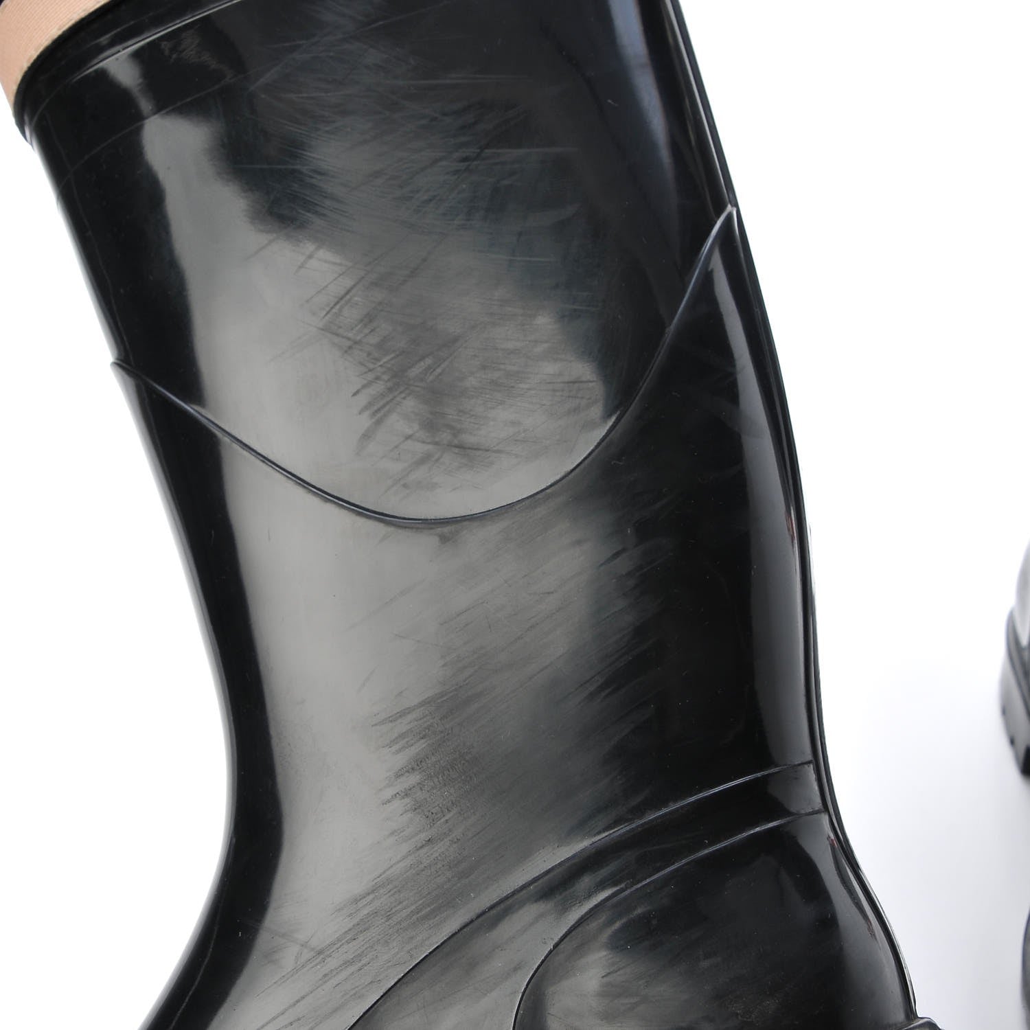 Burberry Rubber Nova Check Roscot Belted Rain Boots 37 Black 9 of 12