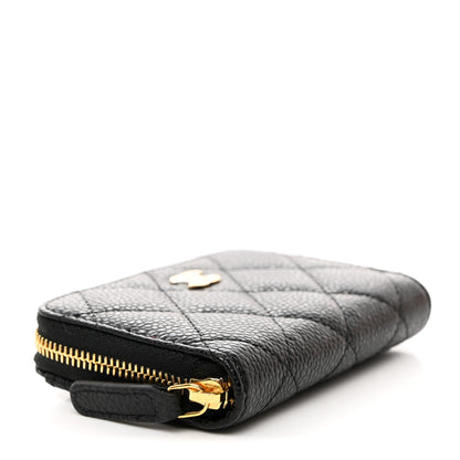 Chanel Caviar Quilted Zip Coin Purse Black 3 of 7