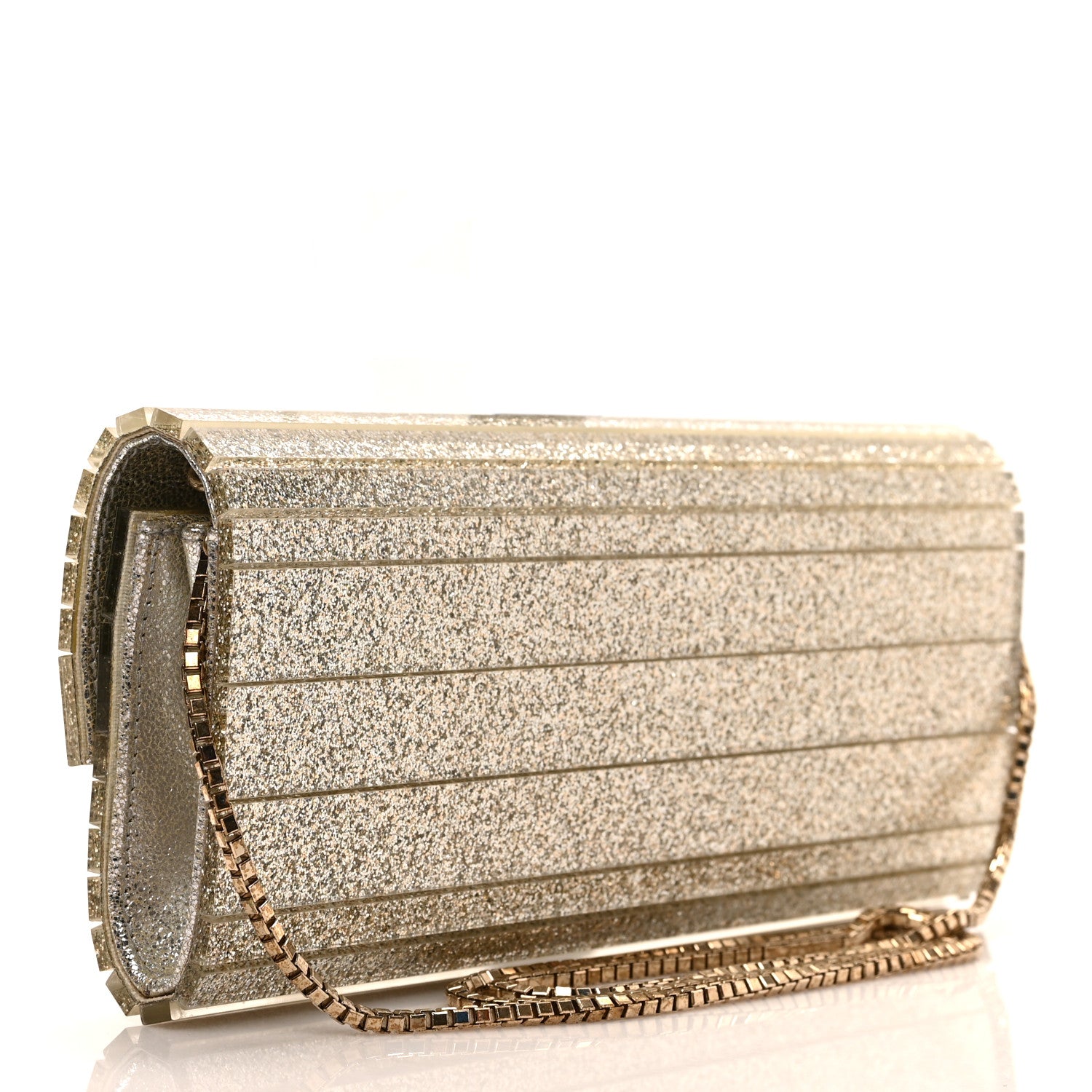 Jimmy Choo Acrylic Glitter Sweetie Clutch Champagne 2 of 7